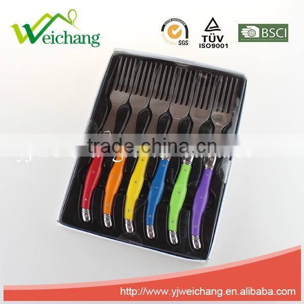 WCJ849 Hign Quality 6 Pcs Cutlery Set Wholesale PLastic Fork Set