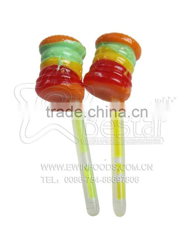 Hot Sale !Round Shape Lollipop Candy With Glow Stick