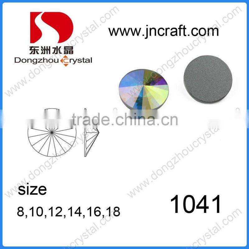 DZ-1041 round flat back glass stones for clothing