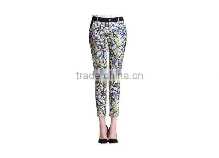 direct factory skinny spandex/cotton printed jean pants for girls