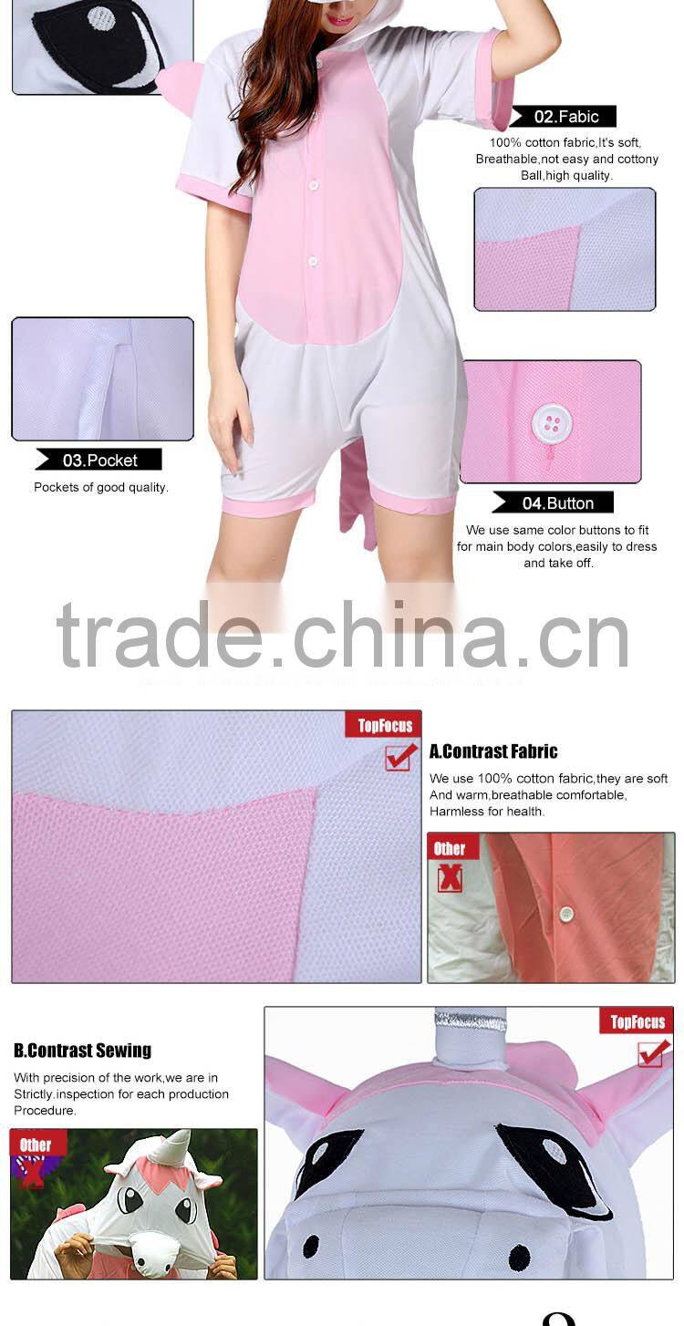 China Supplier 2014 Adult Contemporary Pink Unicorn Animal Pattern Short Sleeves Summer Evening Women Dresses