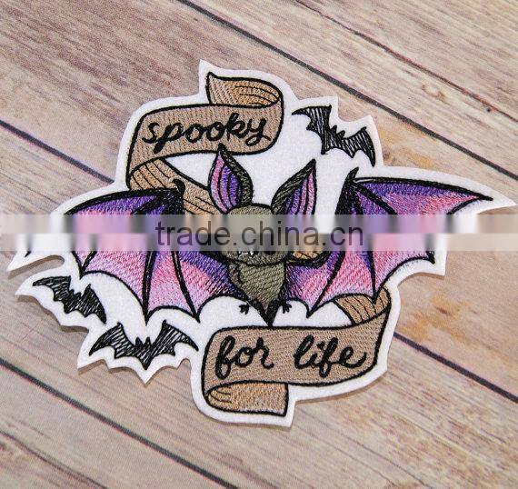 Custom high quality embroidered Demon wings patch for clothes embroidery patch made in china choose size/color