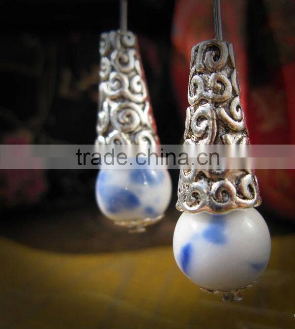 Wholesale ceramic silver pendant earrings