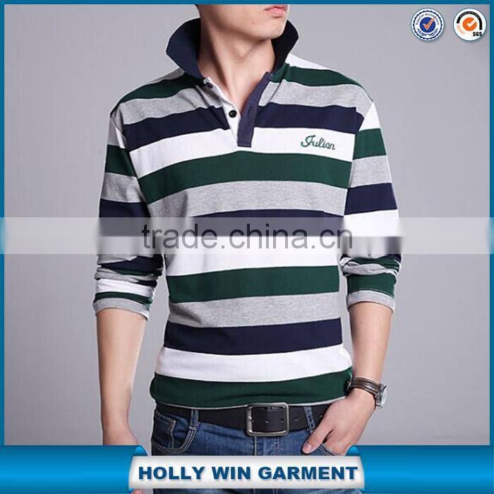 Wholesale factory OME high quality long sleeve men polo shirt custom design