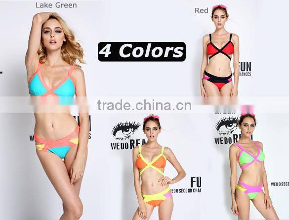 2015 latest sexy girls set push-up padded bra swimwear SV002918