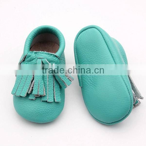 Top selling leather baby shoes soft sole moccasin designer kids shoes