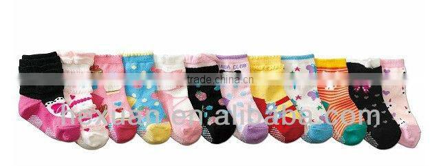 cotton butterfly non slip infant socks,princess socks,baby stocking