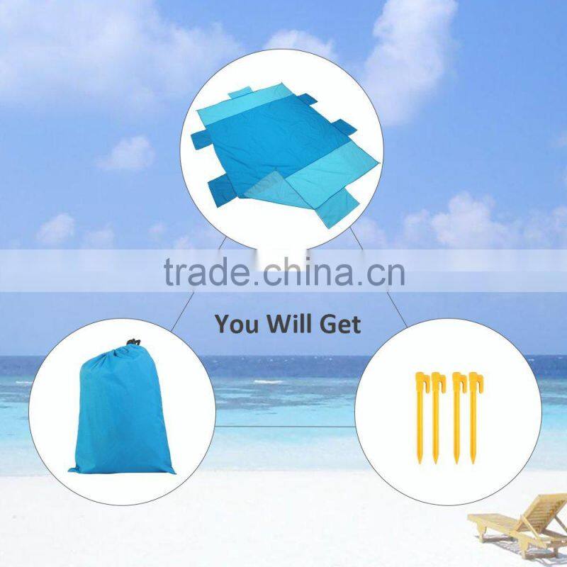 Sand Free Waterproof Foldable Ripstop 210T Nylon/polyester Beach/Picnic Blanket Mat