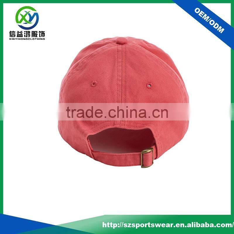 Popular design red color breathable 100% cotton cap, golf hat, sun visor