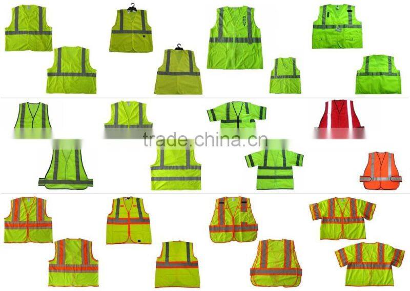 ANSI contrast polyester zipper closure tricot reflective 3M safety vest