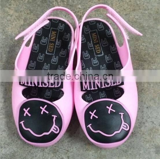 New design mini melissa shoes, smile face mini melissa