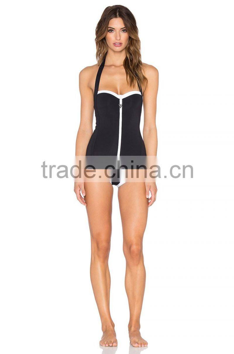 Black and white was thin piece swimsuit Conservative