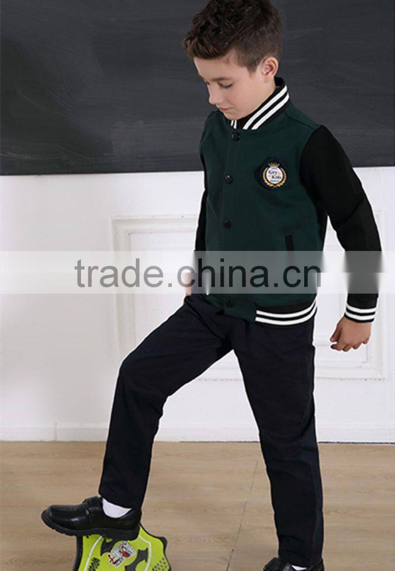 New design 2017 kids varsity jackets, school uniform custom jacket