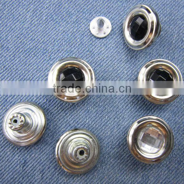 Rhinestone Metal Jeans Button With Customized Color And Size