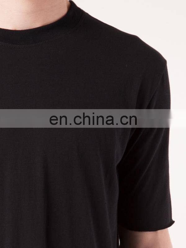 Cheap Plain Black T-shirts, New Style Men Plain Long Length T-shirts