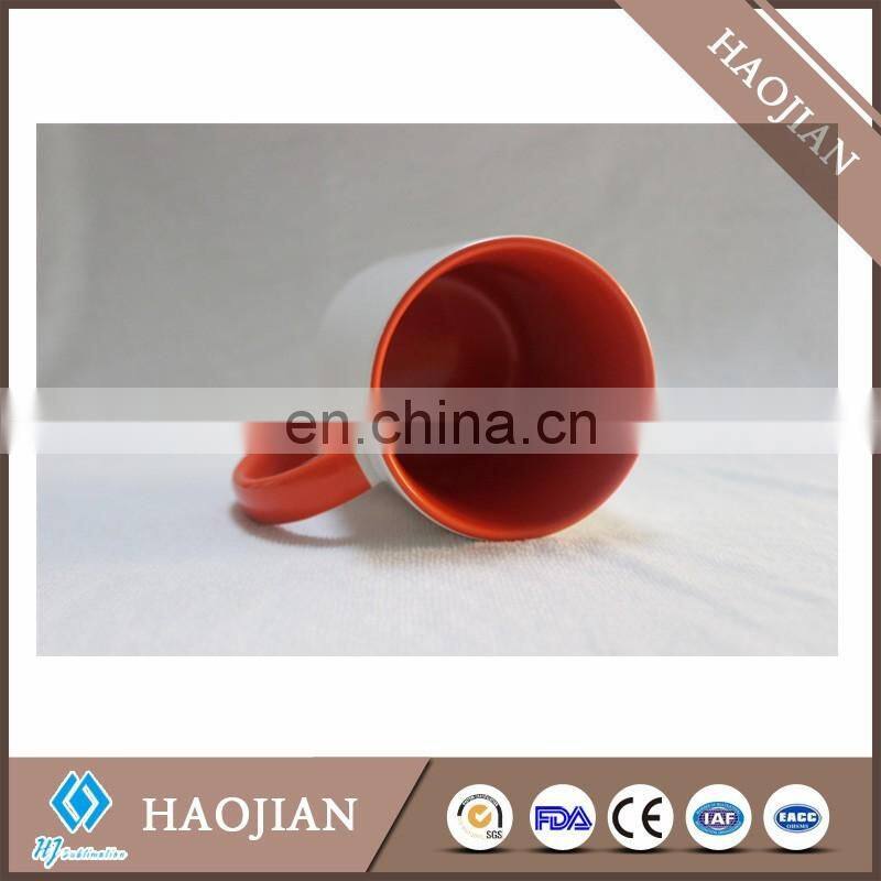 11oz sublimation inner+handle color cup ceramic coffee mugs