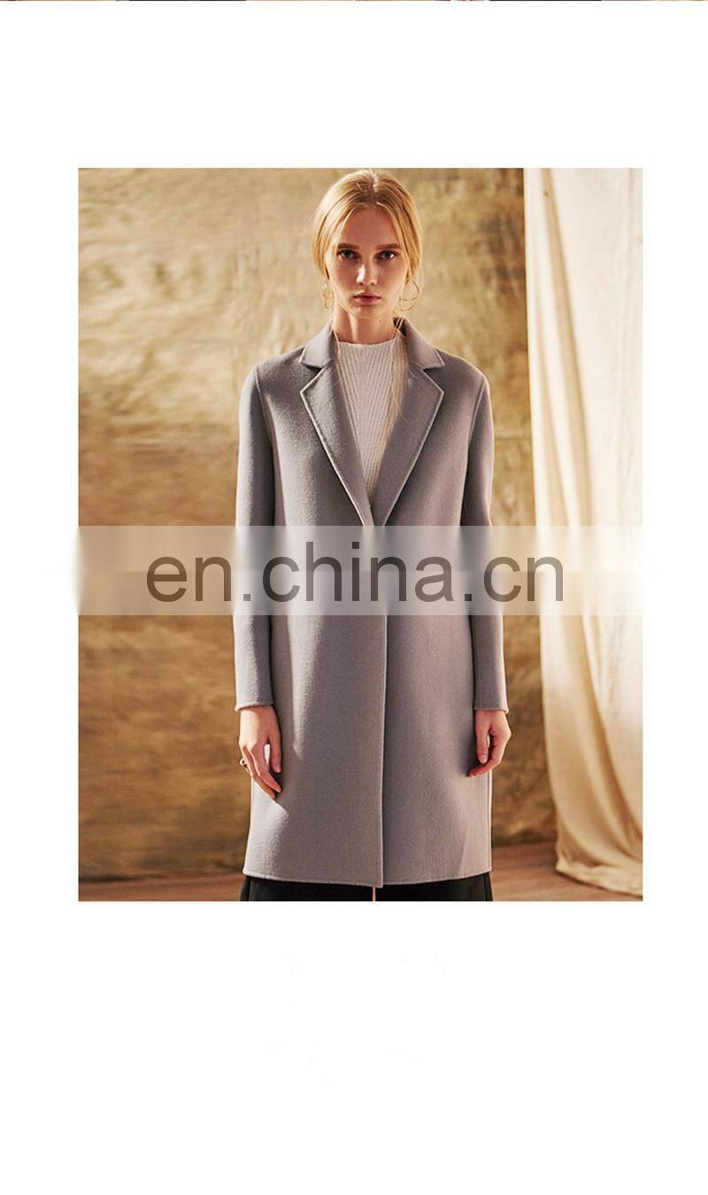 Fashion European Women's Coat 100% Wool Comfortable Cashmere Wool Coat