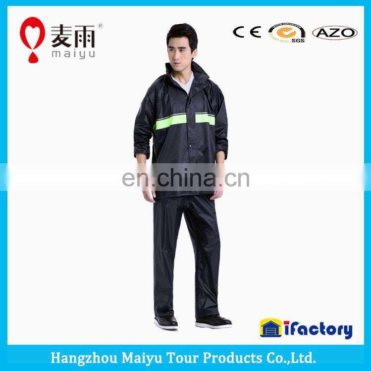maiyu hood rainsuit with reflective tape, waterproof suit for women