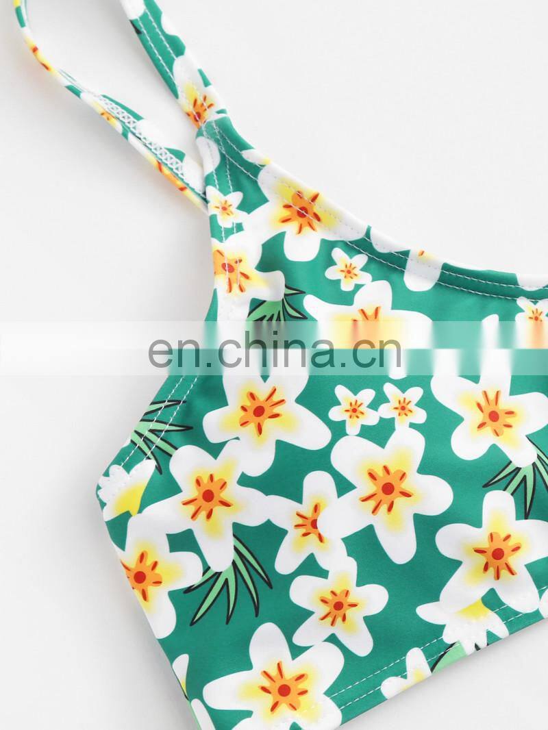 Custom Made Calico Print Cami Bikini Set
