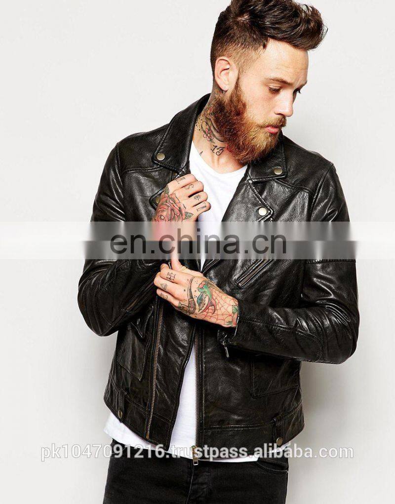 Nappa Biker leather jacket for men 100% Genuine Leather
