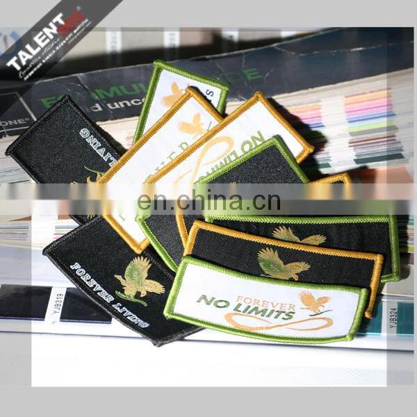 custom fashion design woven embroidery patches badge for clothings