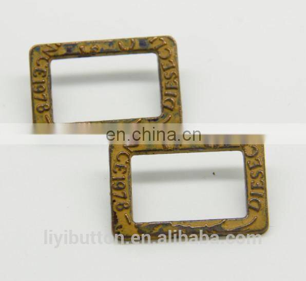 colorful custom metal label with antique painted color metal logo plate for jeans