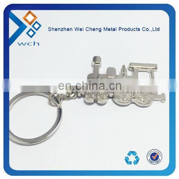 custom design cheap 3D airplane shape metal keychain