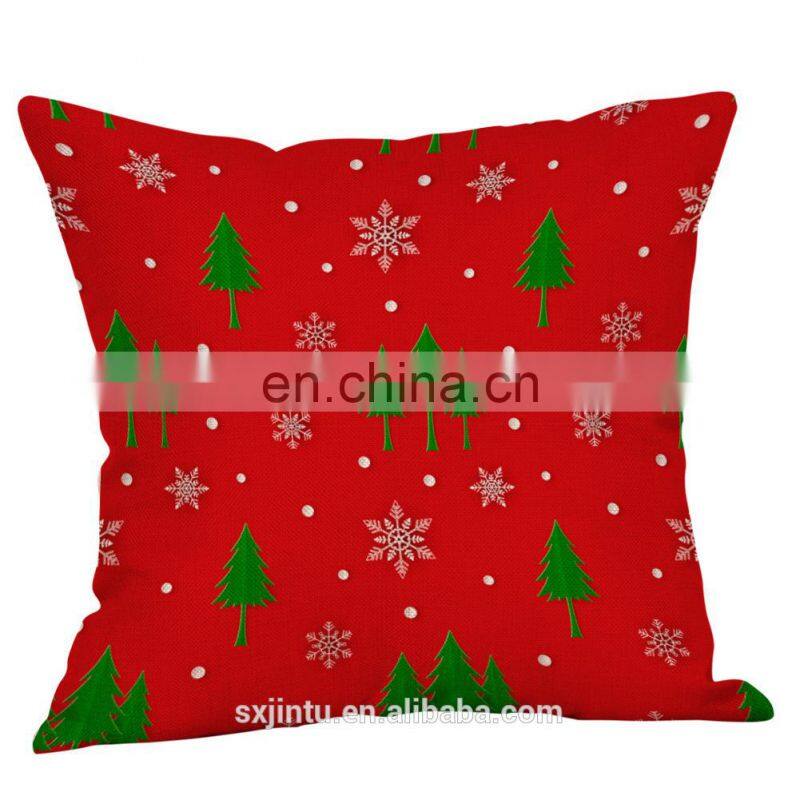 Household Decorative Christmas cotton linen Throw Pillow case cover For Sofa