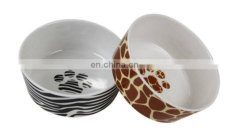 Round cheap plastic pet feeder melamine dog bowl