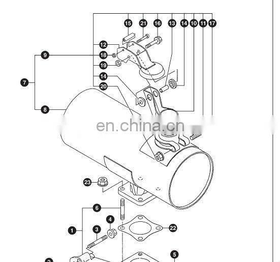 4TNE98 diesel engine parts muffler body assembly