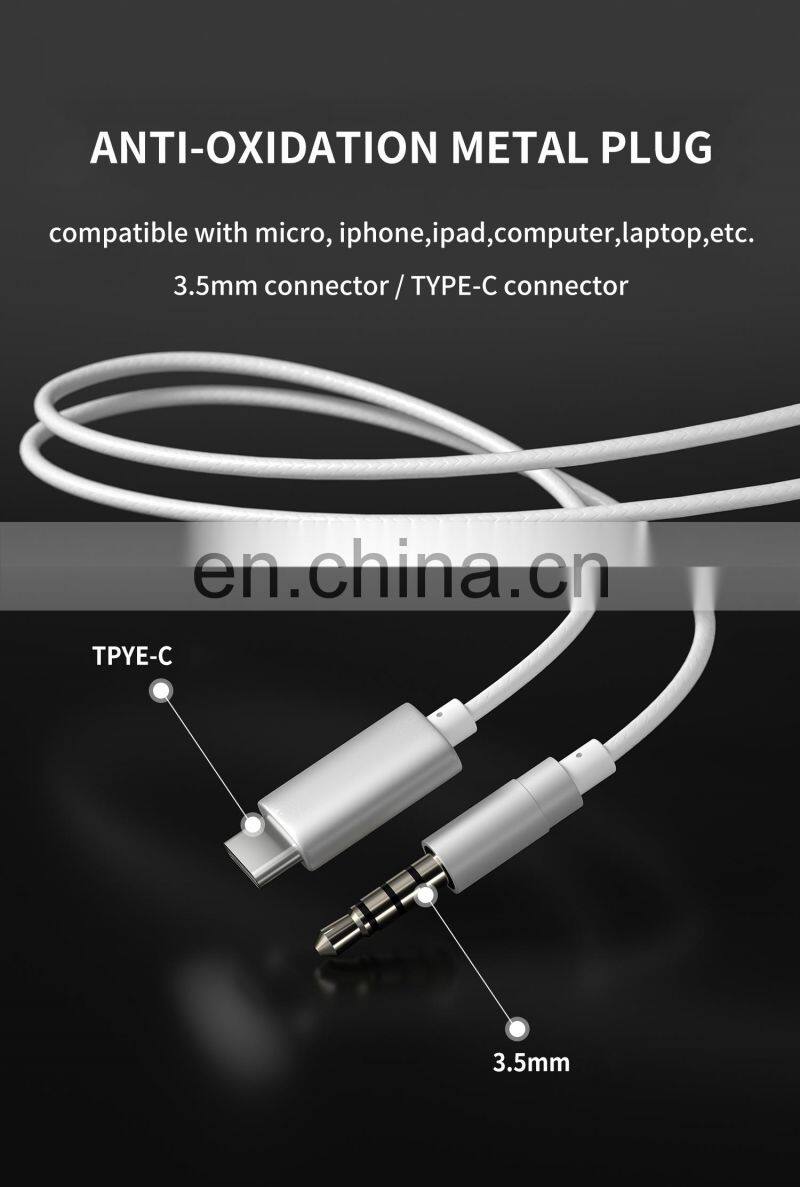 Elender Type C or 3.5 mm Pin Connector Wired Earphone , Four Horn Earbuds , Dual Moving Coil In-ear Headphone