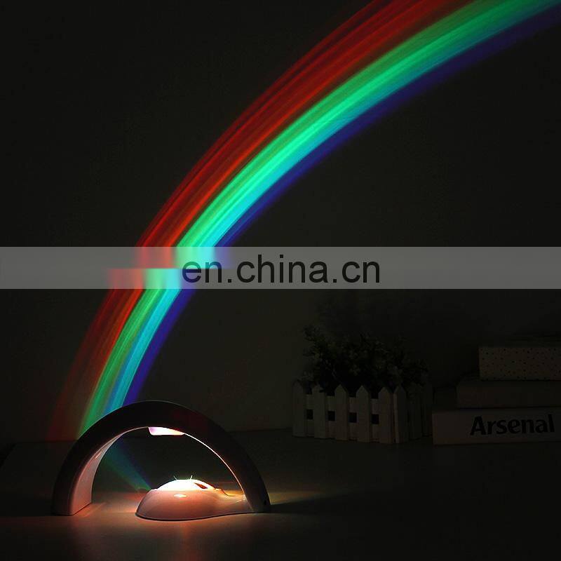 Wholesale home decoration magic colorful rainbow LED kids night light projector table lamp for children