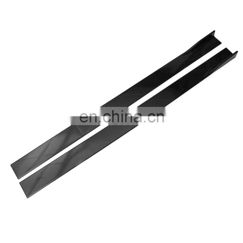 Car accessories front lip side skirt bumper lip universal front lip carbon fiber gloss black universal side skirt 3Pcs 2.2M
