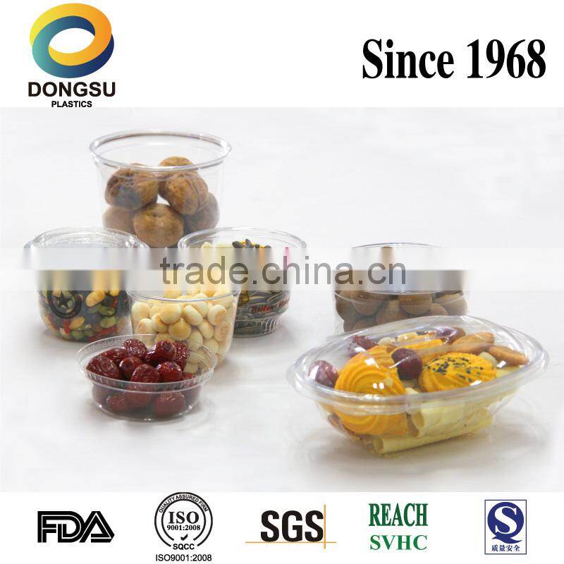 New design all kinds multifunctional disposable customized plastic PET cups and container with lids for cold beverage and food