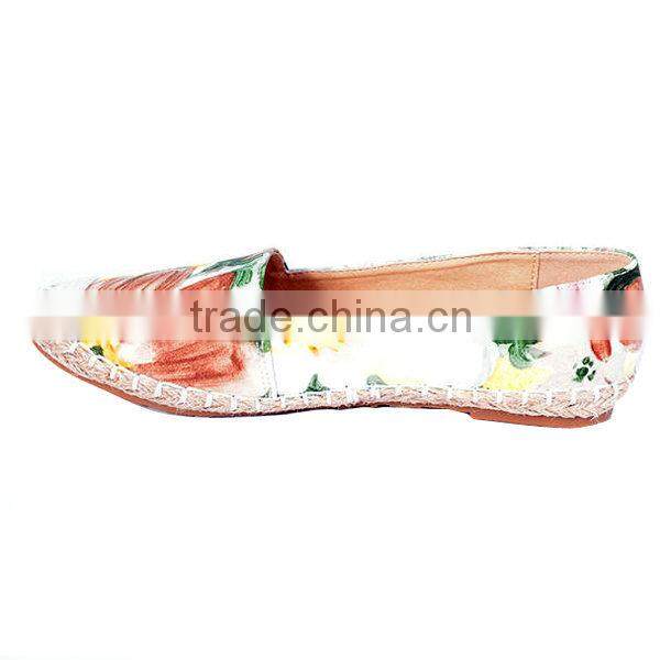 spring series linen flat shoes pretty girls flower design canvas shoes