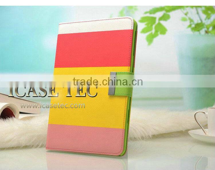 2015 Wholesale Case of China Pretty design wholesale elegant wallet stand case for apple ipad mini with string