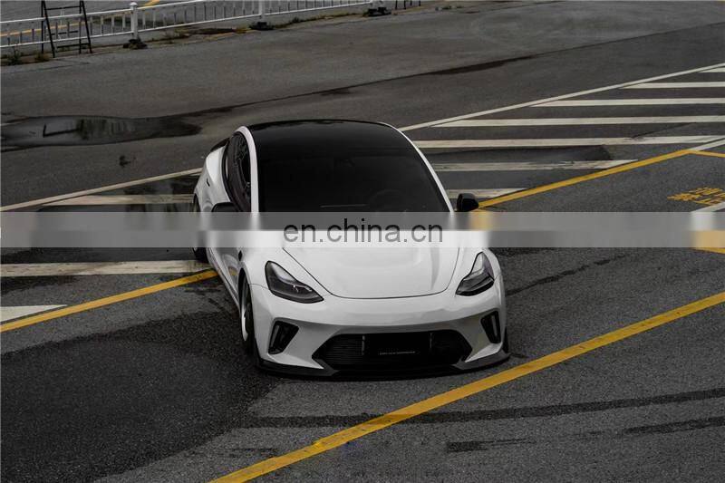 Runde New Arrival For Tesla model 3 Upgrade Hacker Robot Wide Body Kit Hood Front Rear Bumper And Lip Spoiler