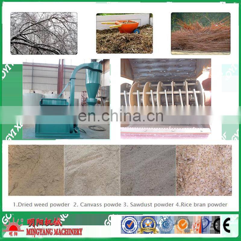 Hammer mill for wood and straw with cyclone