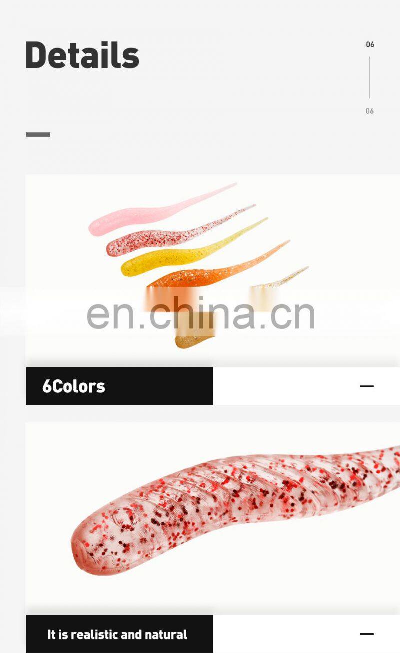 JOHNCOO 50pcs Rock 40mm 0.34g Silicone Bass Rockfish Plastic Fishing Lures