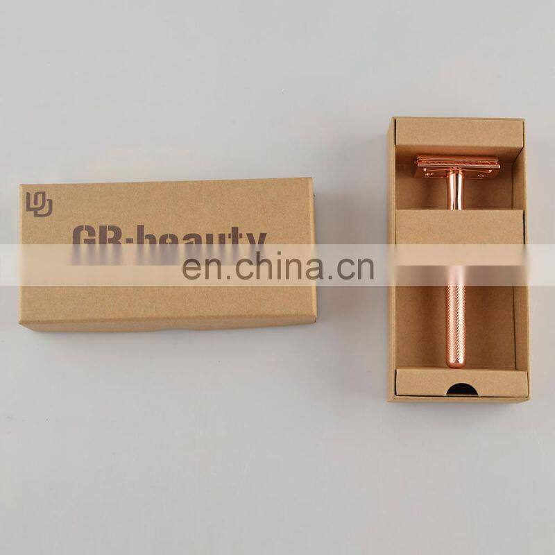 High quality women rose gold customized metal traditional double edge blades men shaver gift safety razor shave best