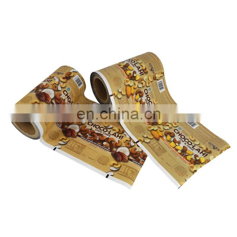 Automatic sachet packaging roll film food grade plastic laminated aluminum foil film white coffee bags custom printed rolls