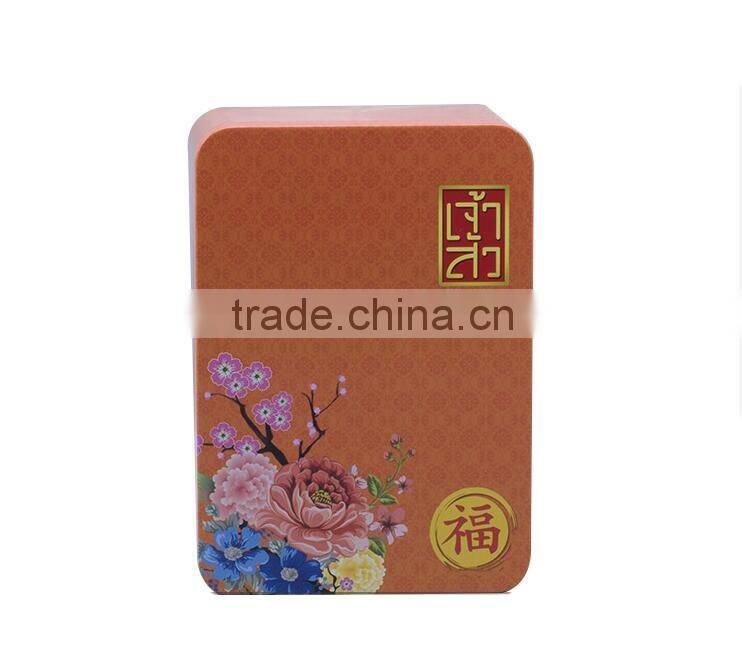 square cholocate tin case packaging metal can candy box