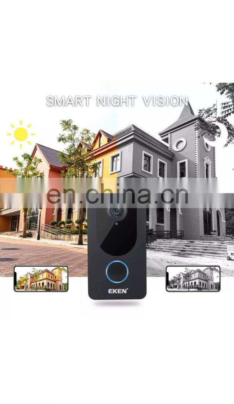 2020 Trending Wholesale Phone Intercom Remote Monitoring EKEN V7 1080p WiFi Video Doorbell Camera for House