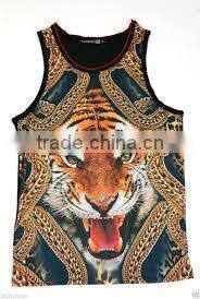 wholesale custom sublimated tank top factory,mens all over printed vest