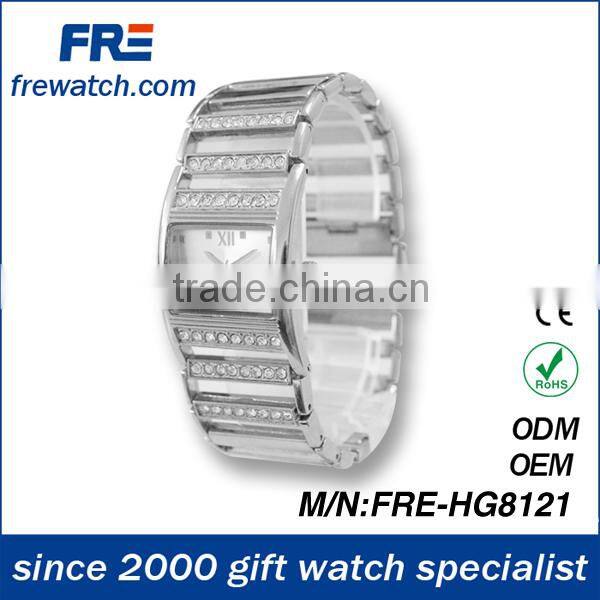 stainless steel pierced table for women with japan movt water resistant watch