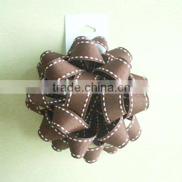 Colorful Strip Grosgrain Star Ribbon Bow with LED lights for Christmas/party/Garment/Wedding Gift Packing Decoration