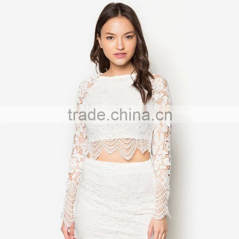 OEM service women lace t shirt with wholesale price China supply black t shirtTS024