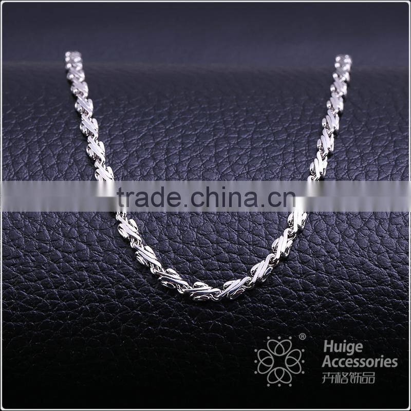 new arrivals funky flat wristed chain rhodium plated fashion necklace jewellery