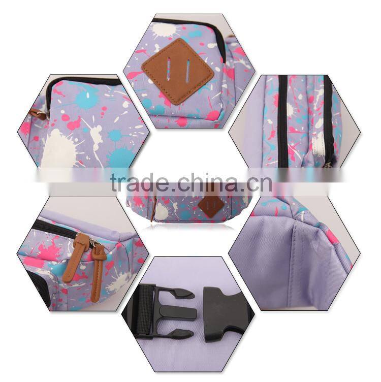 2015 latest new fashion popular purple sport canvas waist bag