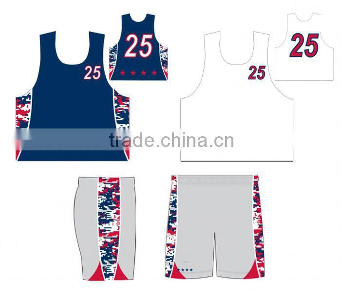Sublimated team gear Custom Men's Lacrosse Uniforms reversible pinnies